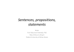 Sentences, propositions, statements