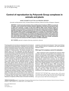 Control of reproduction by Polycomb Group complexes in animals