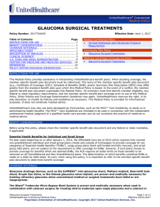 Glaucoma Surgical Treatments