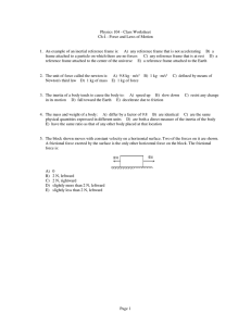 Physics 104 - Class Worksheet Ch 4