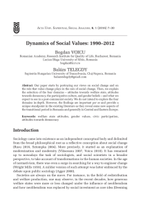 Dynamics of Social Values: 1990–2012