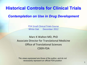 Historical Controls for Clinical Trials