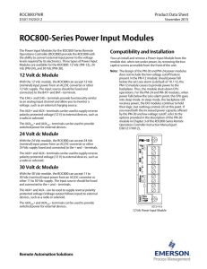 ROC800-Series Power Input Modules