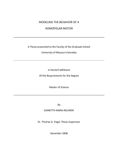 MODELING THE BEHAVIOR OF A HOMOPOLAR MOTOR