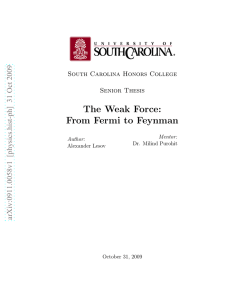 The Weak Force: From Fermi to Feynman