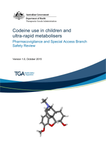 Codeine use in children and ultra-rapid metabolisers