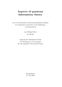 Aspects of quantum information theory