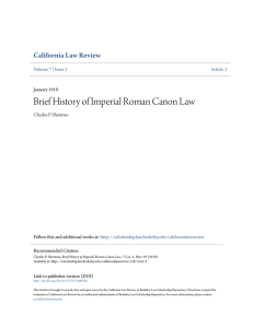 Brief History of Imperial Roman Canon Law
