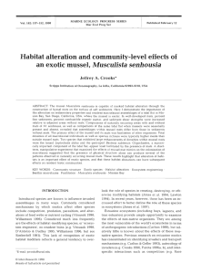 Habitat alteration and community-level effects of an exotic mussel