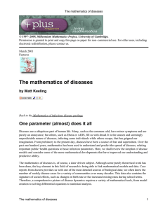 The mathematics of diseases - Millennium Mathematics Project