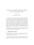 Conditional Probability, Hypothesis Testing