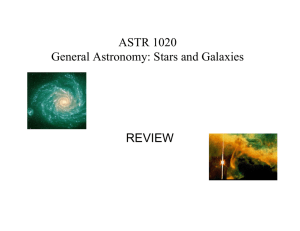 ASTR 1020 General Astronomy: Stars and Galaxies REVIEW
