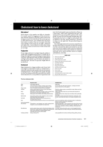 Cholesterol: how to lower cholesterol