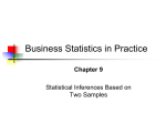 Statistical Inferences Based on Two Samples