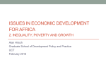 Issues in Economic Development for Africa 2. Inequality, poverty and