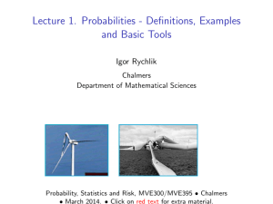 Lecture 1. Probabilities - Definitions, Examples
