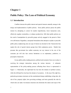 Chapter 1 Public Policy: The Lens of Political Economy