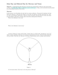 Solar Day and Sidereal Day for Mercury and Venus