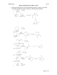 CHEM 109A CLAS Alkenes and Reactions of