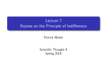 Lecture 7 Keynes on the Principle of Indifference