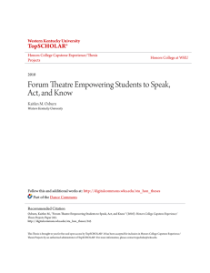 Forum Theatre Empowering Students to Speak, Act