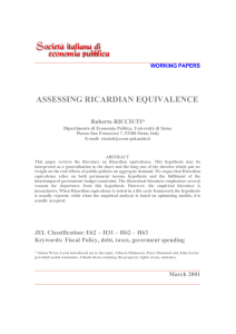 ASSESSING RICARDIAN EQUIVALENCE