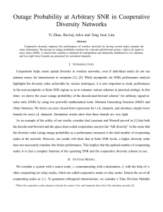 Outage Probability at Arbitrary SNR in Cooperative Diversity Networks