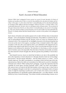 Kant`s Account of Moral Education
