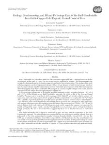 Geology, Geochronology, and Hf and Pb Isotope Data of the Raúl