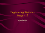 Engineering Statistics Mnge 417