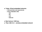 Today: Wired embedded networks Next lecture: CAN bus Then