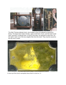 Sidereal Clock - Institute for Astronomy