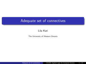 Adequate set of connectives