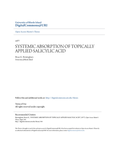 SYSTEMIC ABSORPTION OF TOPICALLY APPLIED SALICYLIC ACID