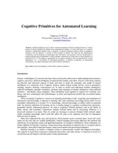 Cognitive Primitives for Automated Learning