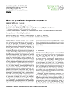 Observed groundwater temperature response to recent climate