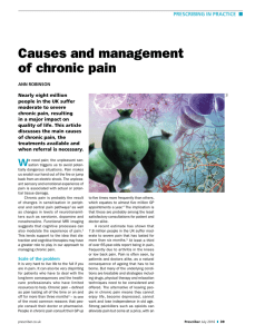 Causes and management of chronic pain