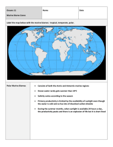 Oceans 11 Marine Biome Zones Name Date Label the map below