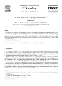 A new definition of fuzzy compactness