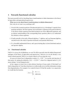 1 Towards functional calculus