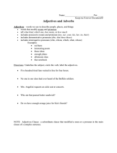Adjectives/Adverbs - Mrs. Moore`s 7th Grade English Class