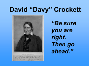“Davy” Crockett - Jefferson County Schools, TN