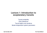 Lecture 1: Introduction to exoplanetary transits
