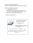 Lecture 17: Dielectric Materials They are of great importance in