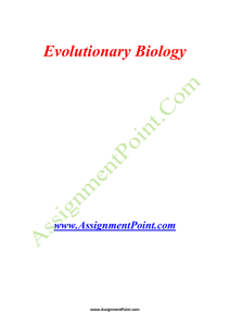 Evolutionary Biology www.AssignmentPoint.com Evolutionary