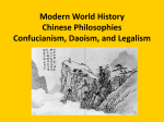 AP World History Chapter 8 Confucianism, Daoism, and Legalism
