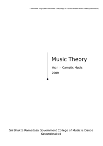 Music Theory - 1st year Carnatic