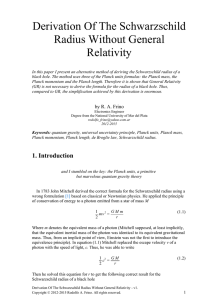 Derivation Of The Schwarzschild Radius Without General