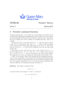 MTH6128 Number Theory 5 Periodic continued fractions