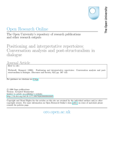 Positioning and interpretative repertoires: Conversation analysis